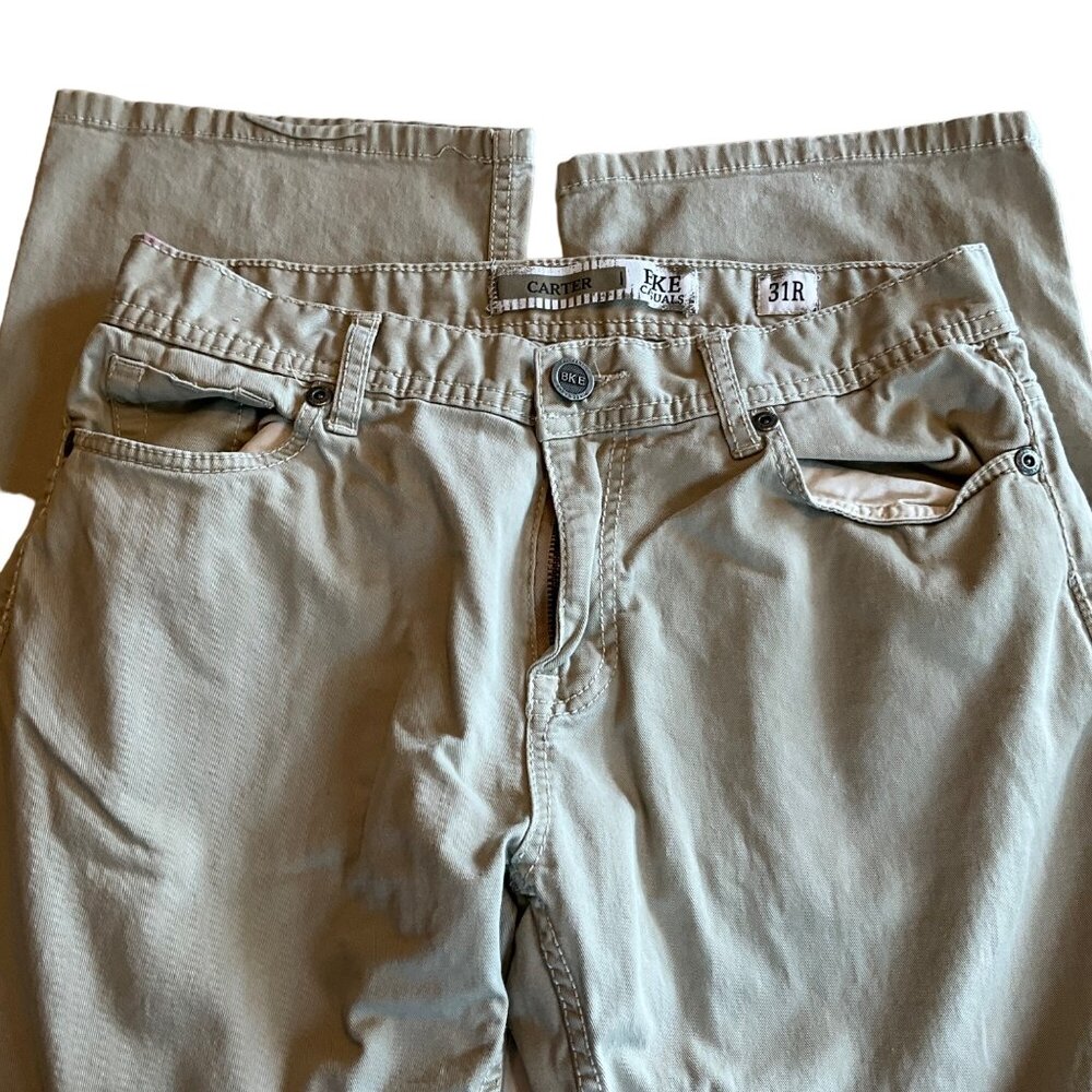 BKE Casuals Carter Mens Khaki Chino‎ Pants 31R Cotton/Spandex